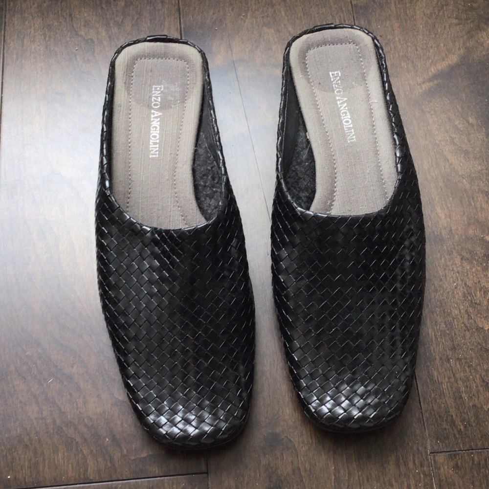 Enzo Angiolini Black Woven Loafers